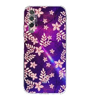 PrintiFy Huawei Nova 5T Uyumlu Kamera Korumalı Floral Kırmızı Tasarımlı Şeffaf Silikon Kılıf