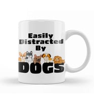 Easily Distracted by Dogs Puppy Lover 02 Kupa Bardak Porselen