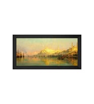 Manzara Temalı Kanvas Tablo 80 x 110 cm Siyah Çerçeve
