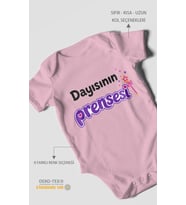Dayısının Prensesi Kısa Kollu Bebek Body %100 Pamuk