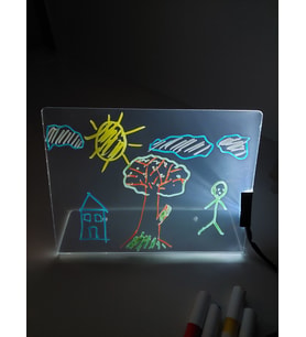 Yaz Sil Işıklı Neon Tabela Kalemli Pilli A5 (20x15cm)