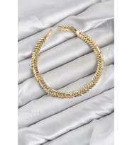 CM Başak Model Gold Renk Pirinç Kadın Bileklik 5886