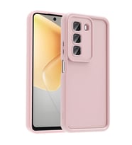 İnfinix Hot 50 4G Kılıf Kamera Korumalı Kalın Kenarlı Viera Silikon Case (Pembe)