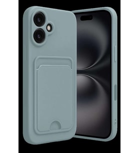 iPhone 16 Kılıf Kelvin Kartvizitli Silikon - Açık Yeşil