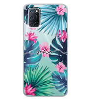 Oppo Tropical Tasarımlı Şeffaf Telefon Kılıfı
