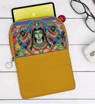BK Gift Modern Soyut Tasarımlı Taşınabilir Koruyucu Tablet Kılıfı & Organizer Çanta - Sarı-3