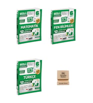 Gizli 6. Sınıf Matematik Fen ve Türkçe 12'li Deneme-MEB Gibi Sordu 3lü Set + Telefon Standı