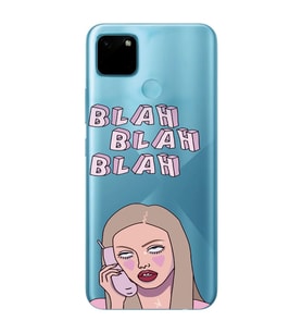 Realme C21Y/C25Y Uyumlu Blah Blah Blah Mean Girls Desenli Şeffaf Telefon Kılıfı