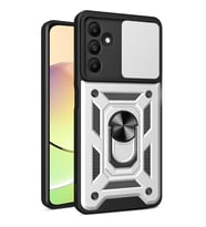 Samsung Galaxy M15 Kılıf Pars Lens Yüzüklü Silikon - Gümüş