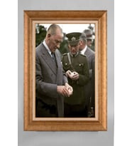 EV İŞYERİ OFİS İÇİN ALTIN ÇERÇEVELİ PASPARTULU ATATÜRK TABLO S429
