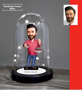 KİŞİYE ÖZEL  ÇAYCI TASARIMLI IŞIKLI KARİKATÜR FANUS BİBLO FN111