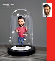 KİŞİYE ÖZEL  ÇAYCI TASARIMLI IŞIKLI KARİKATÜR FANUS BİBLO FN111