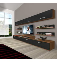 Decoraktiv Ekoflex 360Y Slm Tv Ünitesi Tv Sehpası - Ceviz Siyah (Siyah - Ceviz)