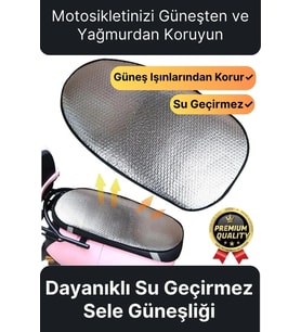 Özel Üretim Alüminyum Koltuk Kılıfı Dayanıklı Lastikli Su Geçirmez Motor Sele Güneşliği 60 cm x35 cm