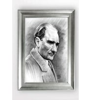 Gümüş Çerçeveli Atatürk Tablo cv683