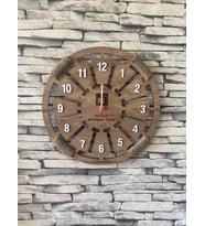 Kişiye Özel Halatlı Dekoratif Ahşap Duvar Saati 40 cm