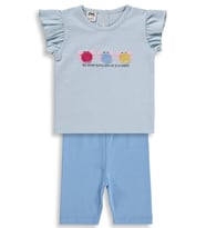 Civil Baby Renkli Nakışlar 6-18 Ay Takım - Mavi