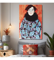 Tekli Dikey Kanvas Tablo Ünlü Eserler Klimt Johanna Staude'in Portresi