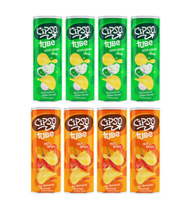 Cipso Tube Acı Baharat ve Ekşi Krema ve Sogan Aromalı Cips 160 gr x 8 Adet