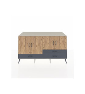 Kronos Konsol 5 Raflı 3 Çekmeceli 4 Kapaklı 176x59x99 Aytaşı-Çam/Antrasit