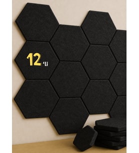 Beylini 12'li Akustik Panel Keçe 7mm Kendinden Yapışkanlı Duvar Kaplama Ses Isı Yalıtım Duvar Kaplama 23 CM