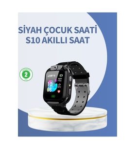 S10 Siyah Akıllı Çocuk Saati, Anlık Konum Takibi ve Rota Geçmişi