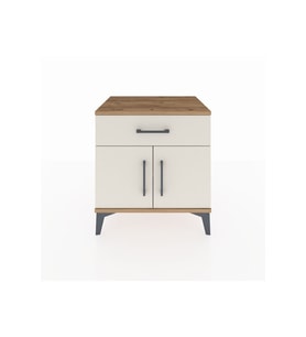 Hyperion Komodin Tek Raflı Tek Çekmeceli 2 Kapaklı 60x44x64 Çam-Aytaşı