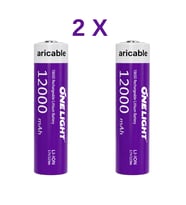 18650 Şarjlı Li-ion Pil 3.7V 12000mAh Yazılı 39 Gram Güçlü Batarya 2 Adet