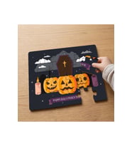 Halloween Balkabakları Tasarımlı 24 Parça Ahşap Çocuk Puzzle