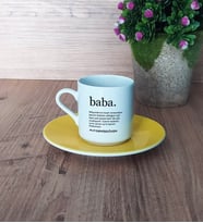 Babaya Hediye Türk Kahvesi Fincanı Sarı Babalar Günü Doğum Günü Hediyesi