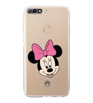 Huawei Y7 2018  Kamera korumalı Kapak Minnie Mouse Tasarımlı  Şeffaf Kılıf