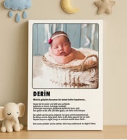BK Gift Kişiye Özel Fotoğraflı Mesajlı Hoşgeldin Bebek Kanvas Tablo, Ev Hediyesi, Yeni Doğan Hediyesi