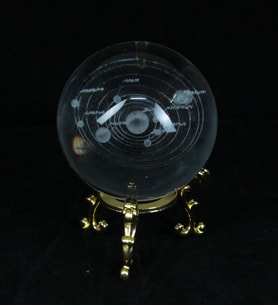 Cam Küre Metal Standlı Gezegenler Model