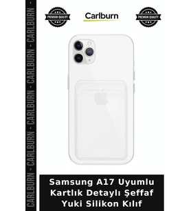 Samsung A17 Uyumlu Kartlık Detaylı Şeffaf Yuki Silikon Kılıf Koruyucu Telefon Kılıfı