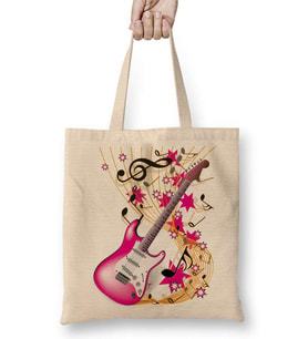 Music Müzik Gitar Bez Çanta Uzun Saplı