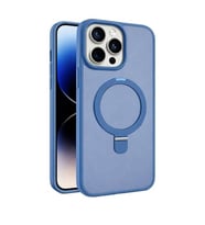 Coverzone iPhone 11 ile Uyumlu Mat Transparan PhaqntomRing MagSafe Destekli Standl? K?l?f, Kamera Lens Hediyeli Darbe Emici ??k Tasar?m Dark Blue
