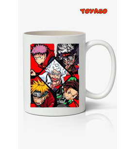 Jujutsu Kaisen Demon Slayer Anime Temalı Kupa Bardak - Sevgiliye Arkadaşa Hediye (Beyaz)