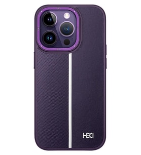 Uyumlu Model Apple iPhone 13 Pro Max Kılıf Line Pu Deri Lizbon Kapak (Mor)