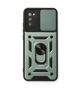 Samsung Galaxy A03s Kılıf Pars Lens Yüzüklü Silikon - Yeşil