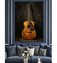 Klasik Akustik Gitar Sanatı Dekoratif Kanvas - Mdf Ahşap Tablo