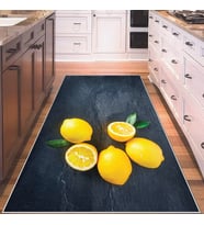 Gri Limon Desenli Yıkanabilir Kaymaz Taban Leke Tutmaz Modern Salon Halısı ve Yolluk (Antrasit)