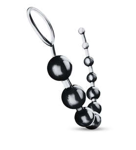 Beads Pull Ring Tutma Halkalı Dereceli Toplar Silikon Siyah  Boncuk