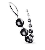 Beads Pull Ring Tutma Halkalı Dereceli Toplar Silikon Siyah  Boncuk