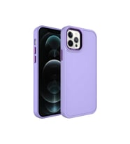 Apple iPhone 14 Pro Max Uyumlu Kılıf Metal Çerçeve ve Buton Tasarımlı Sert Zore Botox Kapak (Lila)