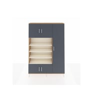 Arges Dolap 11 Raflı 5 Kapaklı 132x30x195 Çam-Antrasit/Aytaşı
