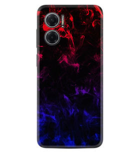Xiaomi Redmi Note 11E Kılıf Silikon Desen Özel Seri Blue Red Fire 1637