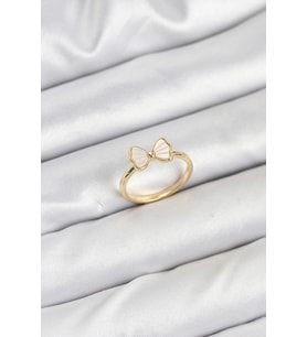 Pirinç Gold Renk Fiyonk Model Kadın Yüzük