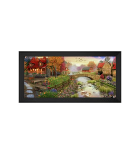 Manzara Temalı Kanvas Tablo 50 x 70 cm Siyah Çerçeve