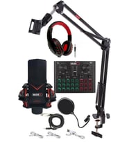 Midex GMX-1 Record Head Set Condenser Mikrofon Kulaklık Ses Kartı Canlı Yayın Paketi (Telefon ve PC)