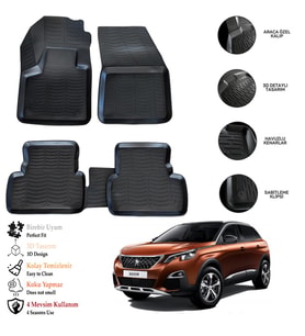 Peugeot 3008 2016 Sonrası 3D Havuzlu Paspas OTL